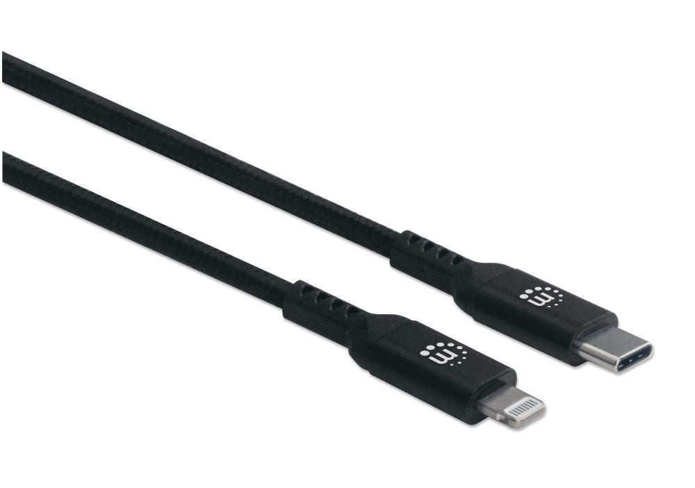Cable Lightning,manhattan,394192, A Usb-c 0.5m, Negro