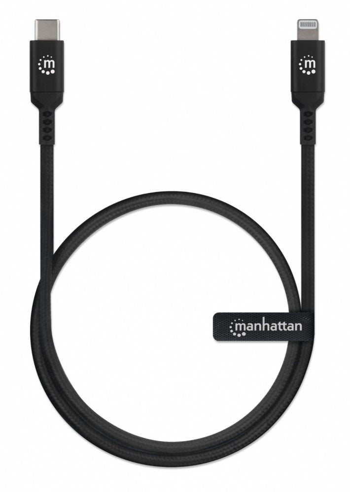 Cable Lightning,manhattan,394192, A Usb-c 0.5m, Negro