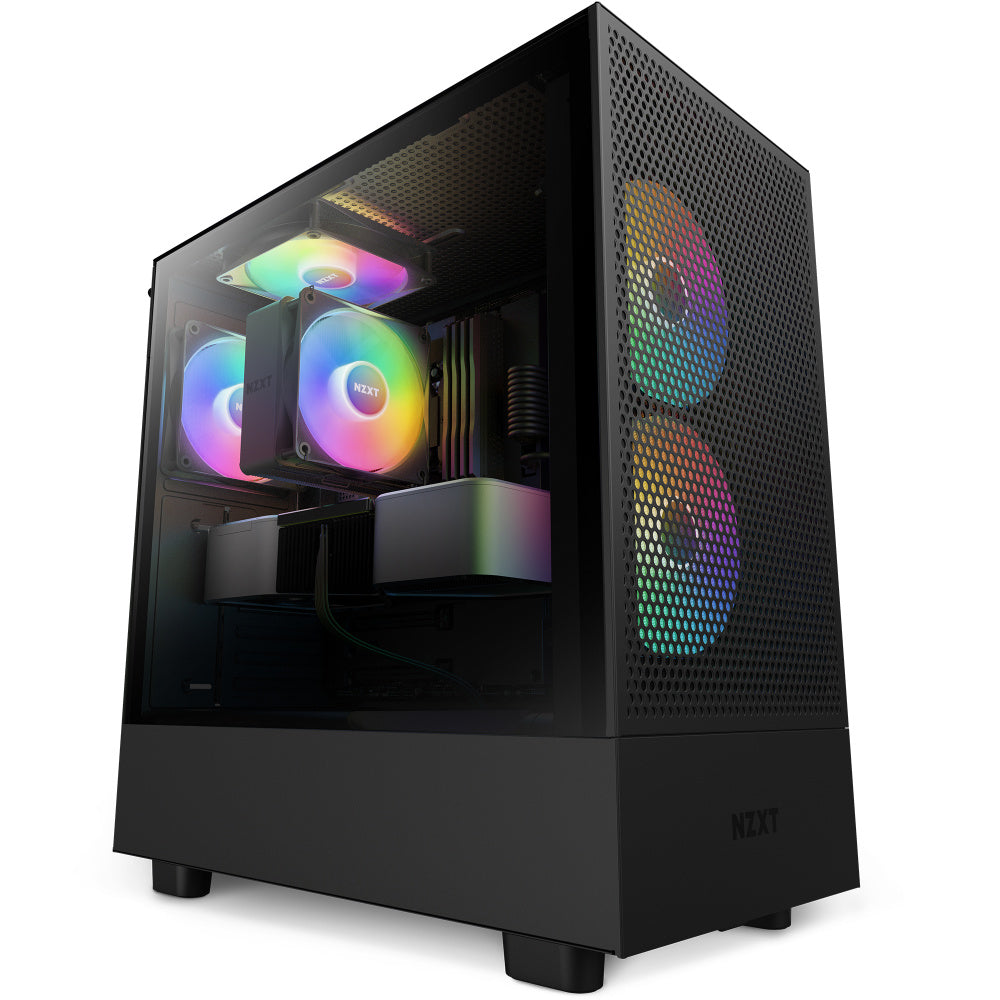 Gabinete Nzxt H5 Flow Rgb /negro/con Ventana/midi-tower/micro-atx/rgb/gamer