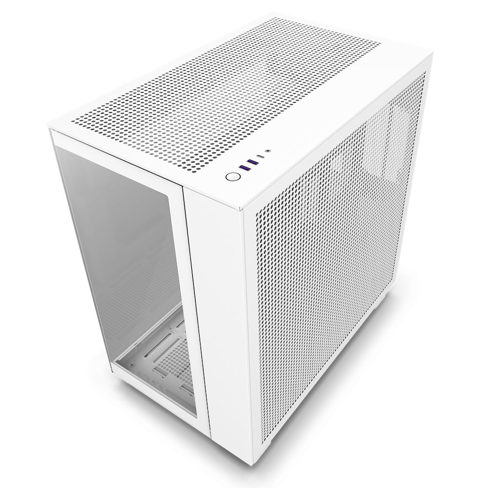 Gabinete Nzxt H9 Flow /blanco/vidrio Templado/atx Mid Tower /con 4 Ventiladores/gamer