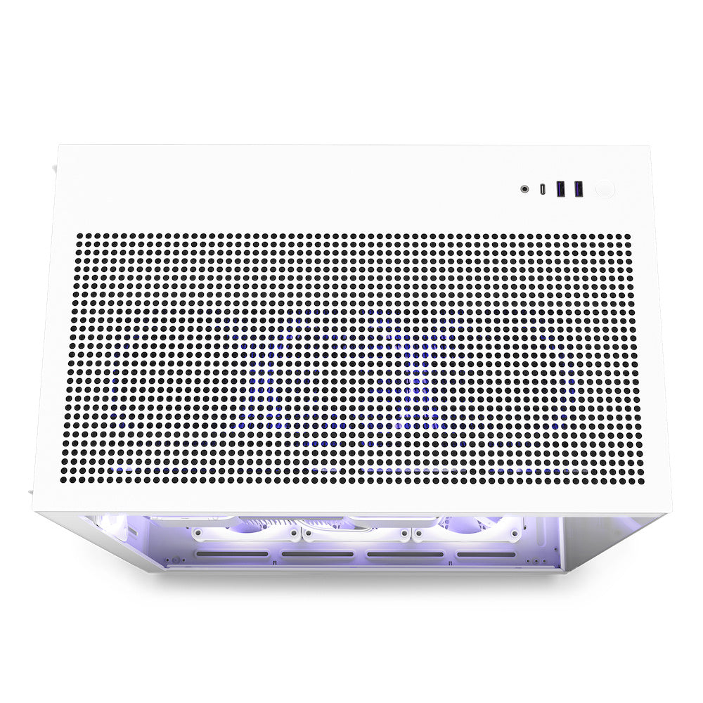 Gabinete Nzxt H9 Flow /blanco/vidrio Templado/atx Mid Tower /con 4 Ventiladores/gamer