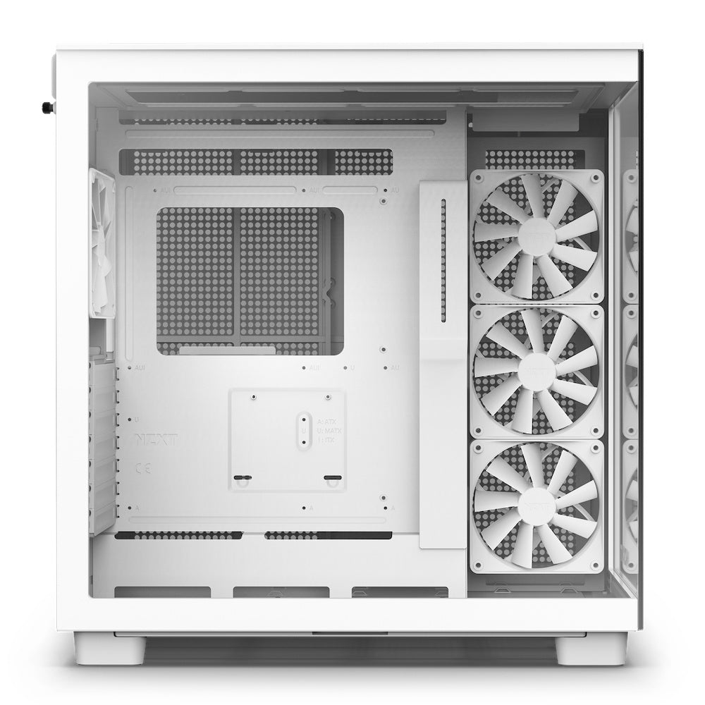 Gabinete Nzxt H9 Flow /blanco/vidrio Templado/atx Mid Tower /con 4 Ventiladores/gamer