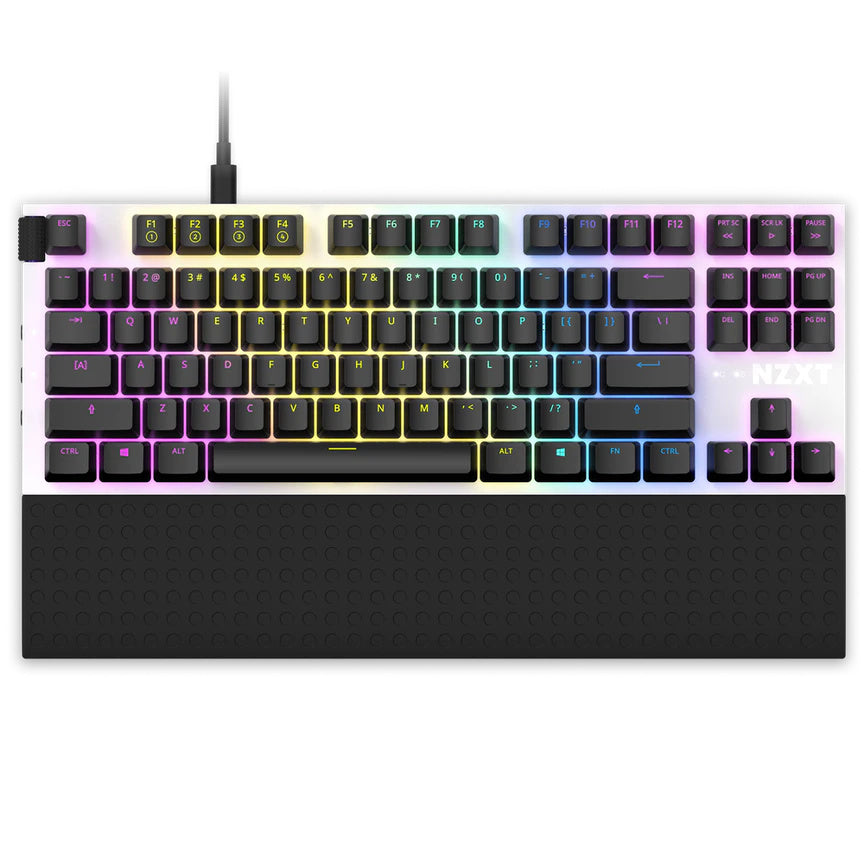 Teclado Mecanico Nzxt Function Tenkeyless / Blanco / Reposa MuÑecas / Ingles / Rgb / Gamer