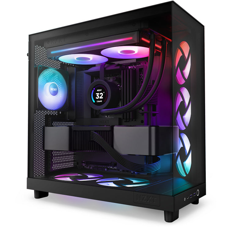 Unidad De Ventilador Monocasco Nzxt F280 Rgb Core / Negro/ 280mm Con 2 Ventiladores Rgb De 140mm / Control De Velocidad E IluminaciÓn / Alta PresiÓn EstÁtica Y Flujo De Aire / 8 Led Argb / Rf-u28hf-b