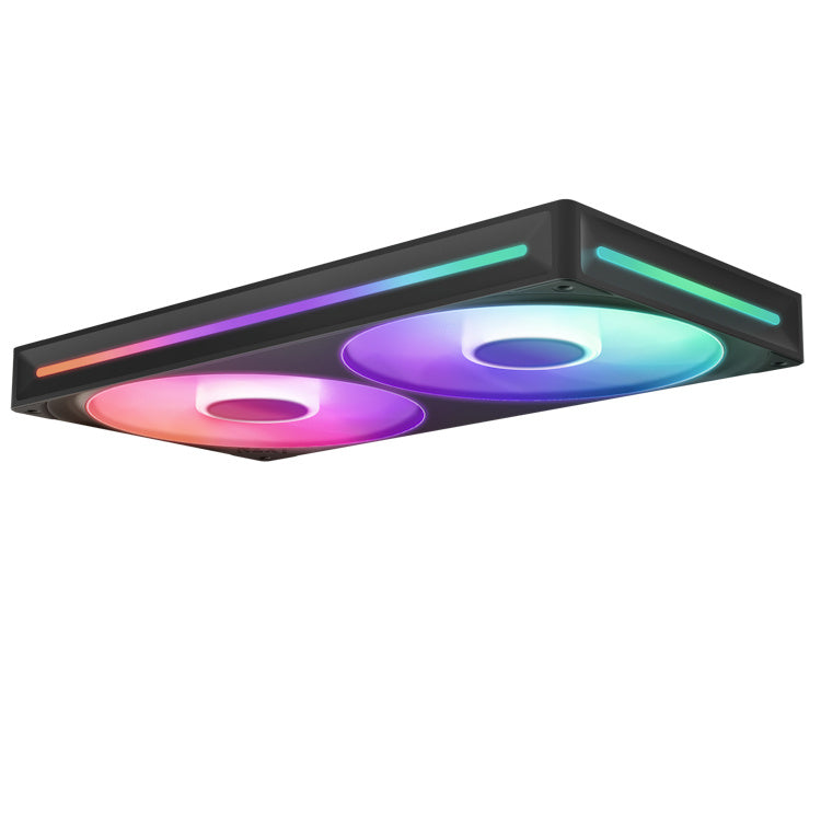 Unidad De Ventilador Monocasco Nzxt F280 Rgb Core / Negro/ 280mm Con 2 Ventiladores Rgb De 140mm / Control De Velocidad E IluminaciÓn / Alta PresiÓn EstÁtica Y Flujo De Aire / 8 Led Argb / Rf-u28hf-b