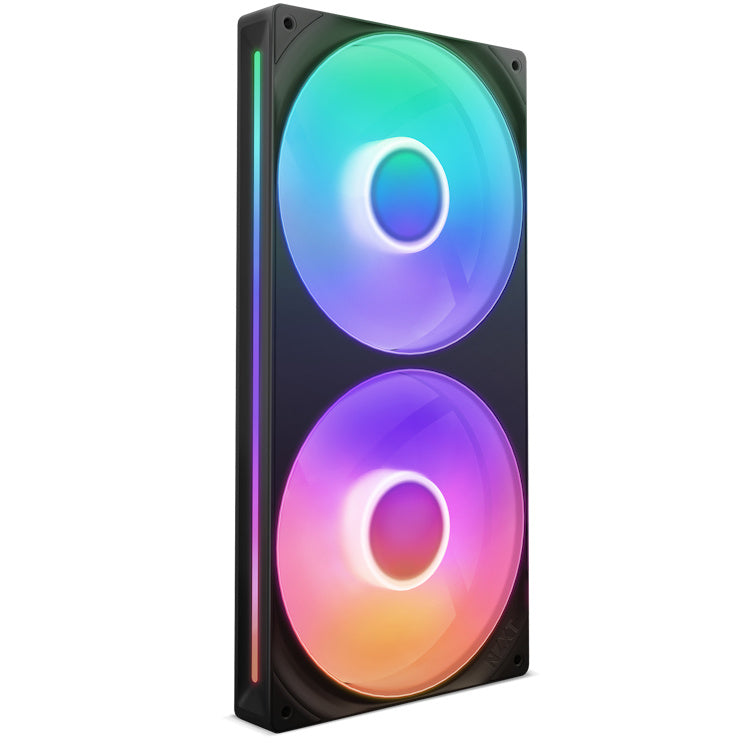 Unidad De Ventilador Monocasco Nzxt F280 Rgb Core / Negro/ 280mm Con 2 Ventiladores Rgb De 140mm / Control De Velocidad E IluminaciÓn / Alta PresiÓn EstÁtica Y Flujo De Aire / 8 Led Argb / Rf-u28hf-b