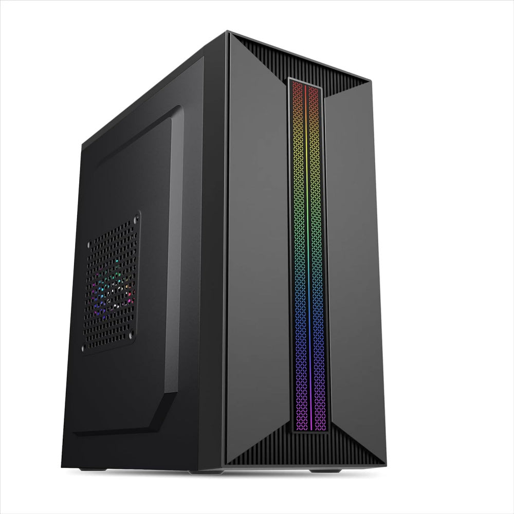 Gabinete Micro Torre Quaroni Micro Atx, Mini Itx/1usb 2.0 1usb 3.0/rgb/panel Acrilico/fuente 500 W/negro