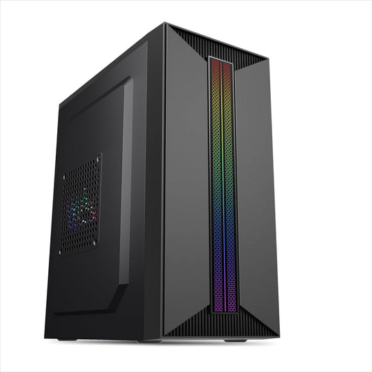Gabinete Micro Torre Quaroni Micro Atx, Mini Itx/1usb 2.0 1usb 3.0/rgb/panel Acrilico/fuente 500 W/negro