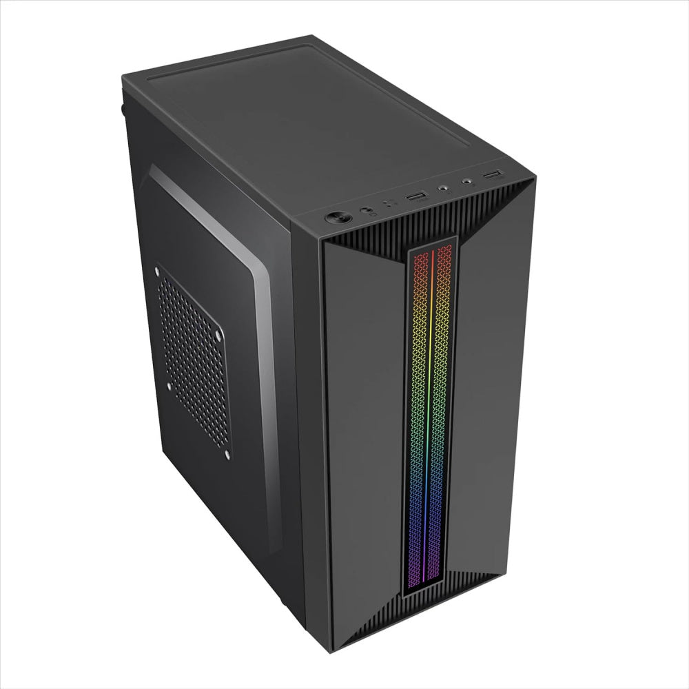 Gabinete Micro Torre Quaroni Micro Atx, Mini Itx/1usb 2.0 1usb 3.0/rgb/panel Acrilico/fuente 500 W/negro