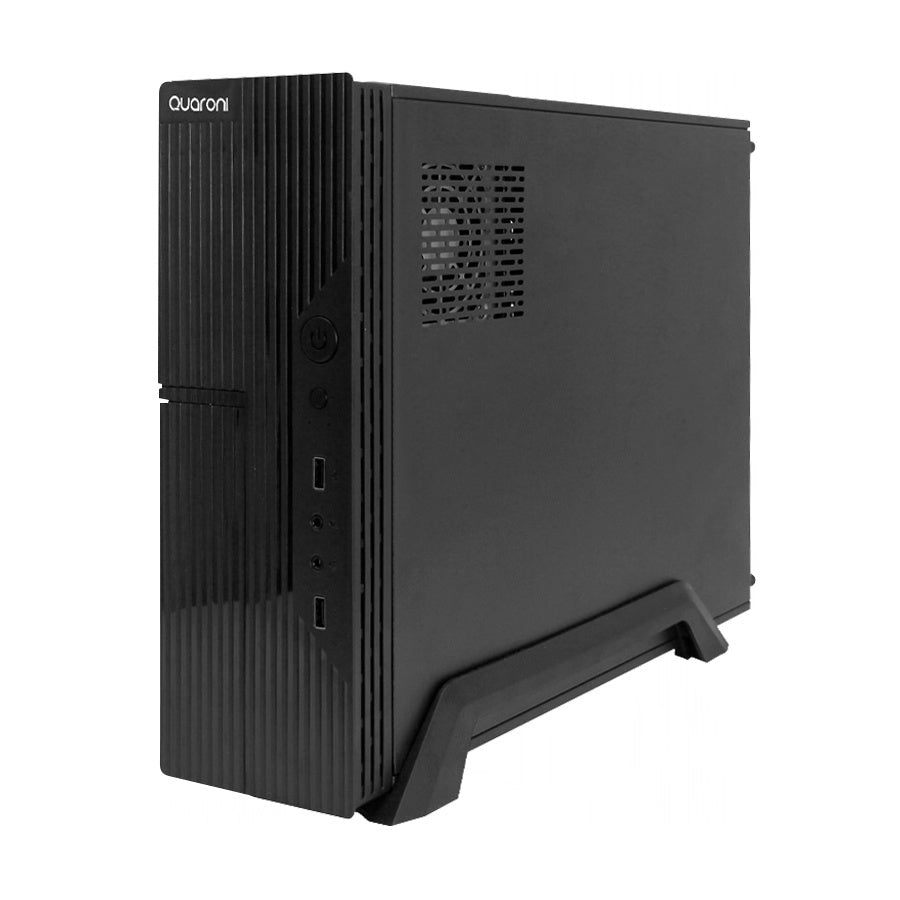 Gabinete Slim Quaroni, Micro Atx /mini Itx/fuente De Poder 500w /color Negro Acabado Lineal