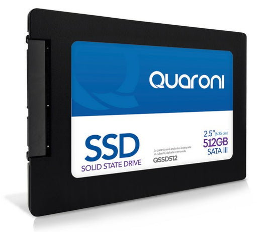Unidad De Estado Solido Ssd Quaroni 2.5 512gb / Sata3 / 6gb/s 7mm / Lect 540mb/s / Escrit 460mb/s.