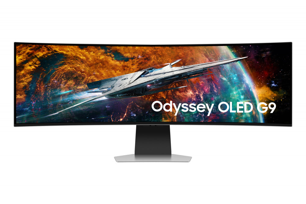 Monitor Led Samsung 49 Pulgadas, Widescreen, 5120 X1440, Odyssey Oled G9 G95sc, Color Silver, 1 Hdmi, 1 D. Port, Usb Hub, Wifi, Bluetooth, Bocinas, Gamer 240hz, 1800r, .03ms, Curvo