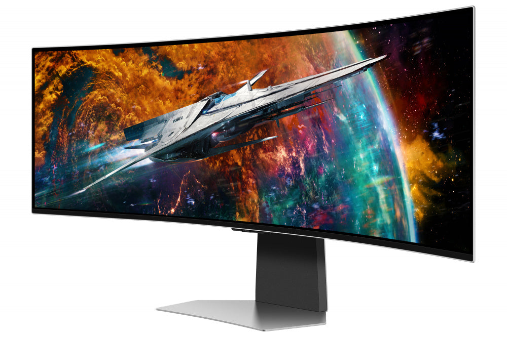 Monitor Led Samsung 49 Pulgadas, Widescreen, 5120 X1440, Odyssey Oled G9 G95sc, Color Silver, 1 Hdmi, 1 D. Port, Usb Hub, Wifi, Bluetooth, Bocinas, Gamer 240hz, 1800r, .03ms, Curvo