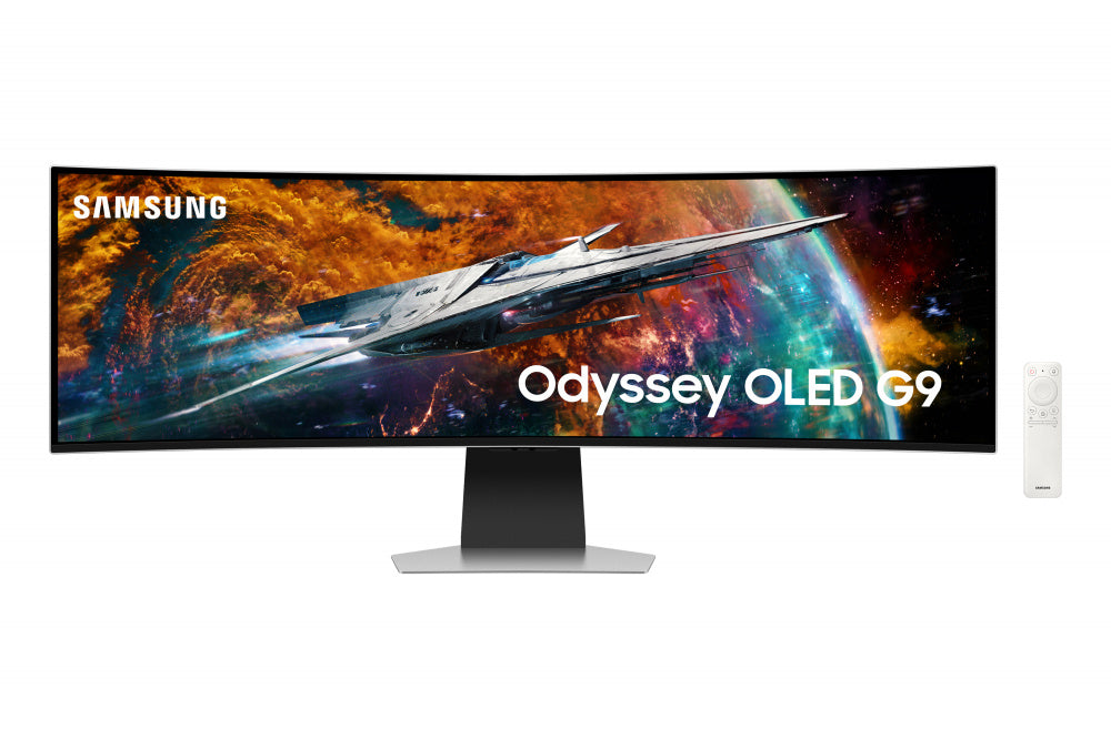 Monitor Led Samsung 49 Pulgadas, Widescreen, 5120 X1440, Odyssey Oled G9 G95sc, Color Silver, 1 Hdmi, 1 D. Port, Usb Hub, Wifi, Bluetooth, Bocinas, Gamer 240hz, 1800r, .03ms, Curvo