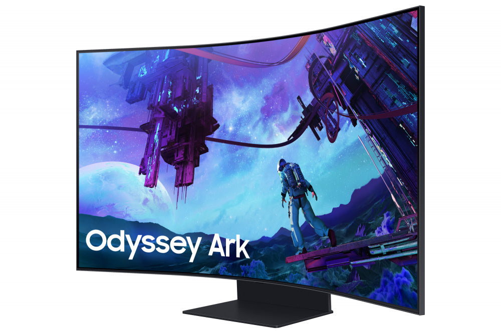 Monitor Led Samsung 55 Pulgadas, Widescreen, Gamer, Odyssey Ark,uhd 3,840 X 2,160, 4k, Negro, Pivot, 3 Hdmi, 1 D. Port, 1 Lan, 2 Usb, Curvo, 165 Hz, 1000r, 1ms, Bocinas