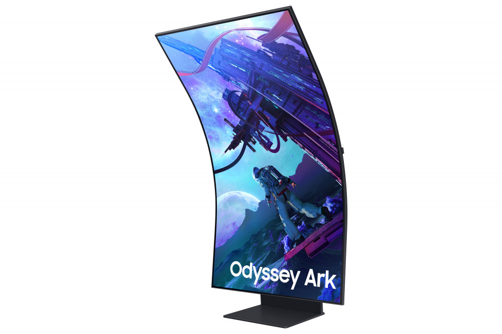 Monitor Led Samsung 55 Pulgadas, Widescreen, Gamer, Odyssey Ark,uhd 3,840 X 2,160, 4k, Negro, Pivot, 3 Hdmi, 1 D. Port, 1 Lan, 2 Usb, Curvo, 165 Hz, 1000r, 1ms, Bocinas