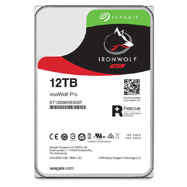 Disco Duro Interno Seagate Ironwolf Pro 12tb 3.5 Escritorio Sata3 6gb/s 256mb 7200rpm 24x7 Hot-plug Nas Sin Limite De Bahias