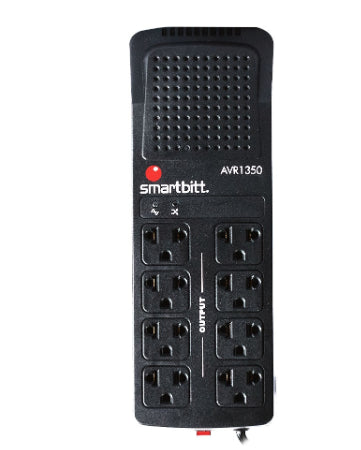Regulador De Voltaje Smartbitt 1350va / 675 Watts120v8 Contactos, Proteccin De Lnea Telefnica Rj-11.