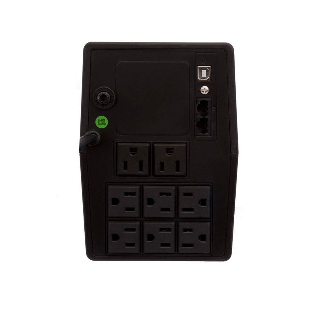No-break Interactivo Smartbitt Sbnb1200 1200va/600w, Clavija Nema 5-15p, 8 Contactos, Tipo Nema 5-15r Con Respaldo De Baterias, Regulacion Y Supresion De Picos, Proteccin Rj-11, Puerto Usb