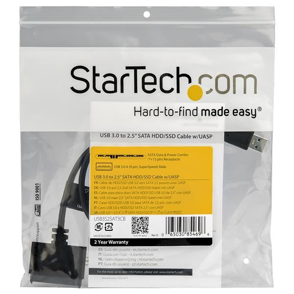 Cable Adaptador Usb 3.0 Con Uasp A Sata Iii Para Disco Duro De 2.5 - Convertidor Para Hdd Ssd - Startech.com Mod. Usb3s2sat3cb
