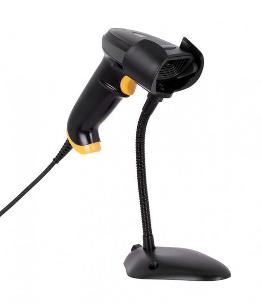 Lector Codigo De Barras Techzone Tzbesc4, Negro, Bidireccional, Usb, 1d, 2d, Alcance 16 Cm, 100 Lecturas Por Segundo, Base Ajustable Y Removible