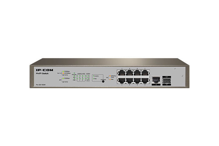 Switch Tenda Pro-s8-150w Administrable 8 Puertos Poe1 Fibra Optica Capa 3 (l3) Ethernet 10/100/1000 Base-t (poe), 1 Puerto Ethernet 10/100/1000 Base-t Datos 1 Puerto Sfp 1000 Base-x