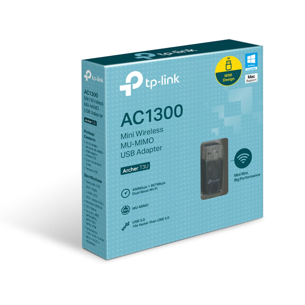 Adaptador de Red USB TP-Link Archer T3U AC1300 Dual Band 867Mbps 5GHz / 400Mbps 2.4GHz