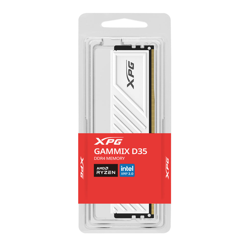 Memoria Xpg Gammix D35 Udimm Ddr4 16gb Pc4-25600 3200mhz Cl16 288pin 1.35v Con Disipador Pc/gamer Color Blanco (ax4u320016g16a-swhd35)