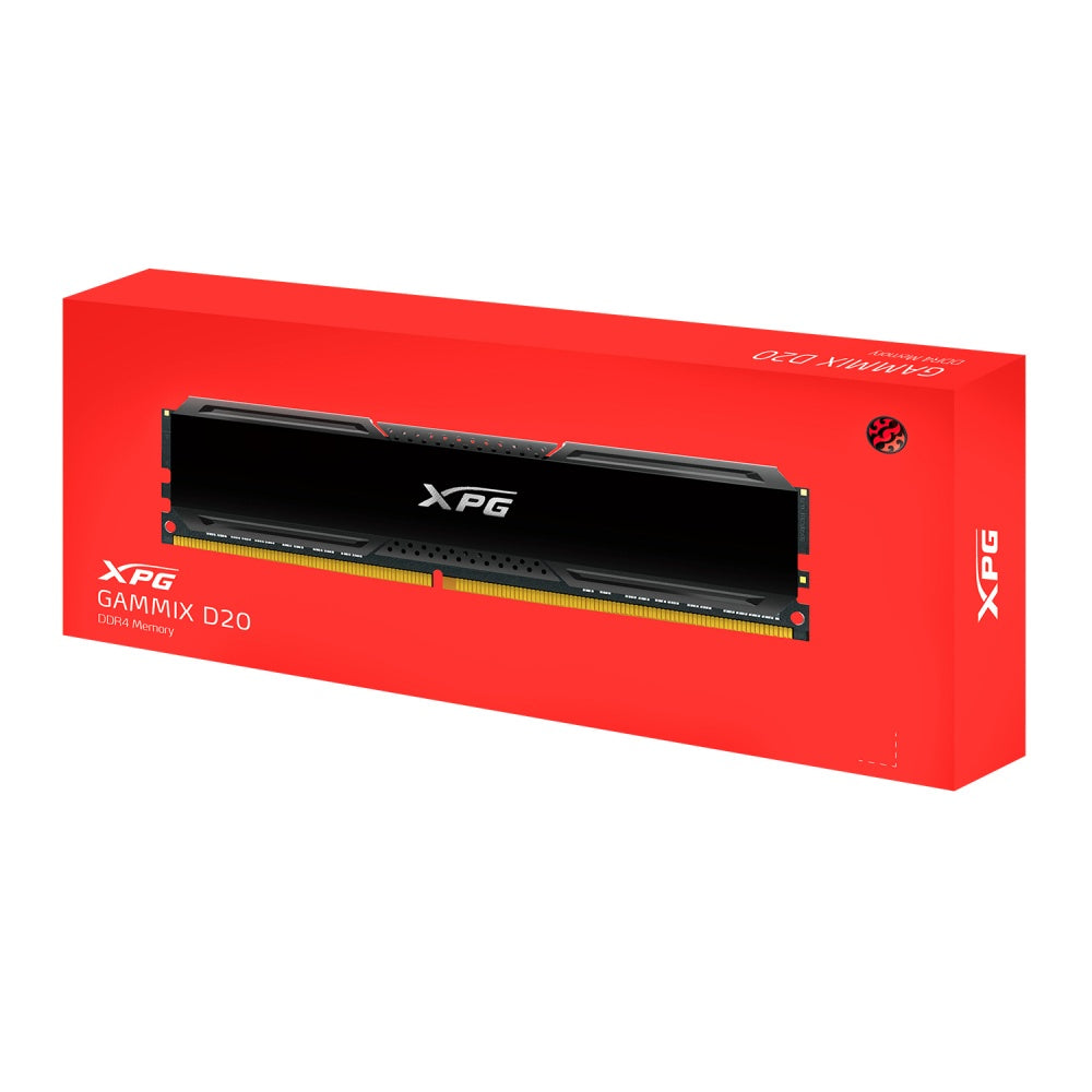 Memoria Xpg Gammix D20 Udimm Ddr4 8gb Pc4-25600 3200mhz Cl16 1.35v Con Disipador Pc/gamer Color Negro (ax4u32008g16a-cbk20)
