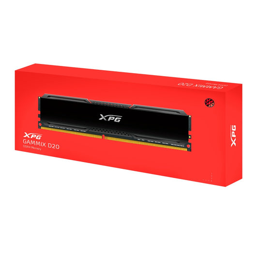 Memoria Xpg Gammix D20 Udimm Ddr4 8gb Pc4-25600 3200mhz Cl16 1.35v Con Disipador Pc/gamer Color Negro (ax4u32008g16a-cbk20)