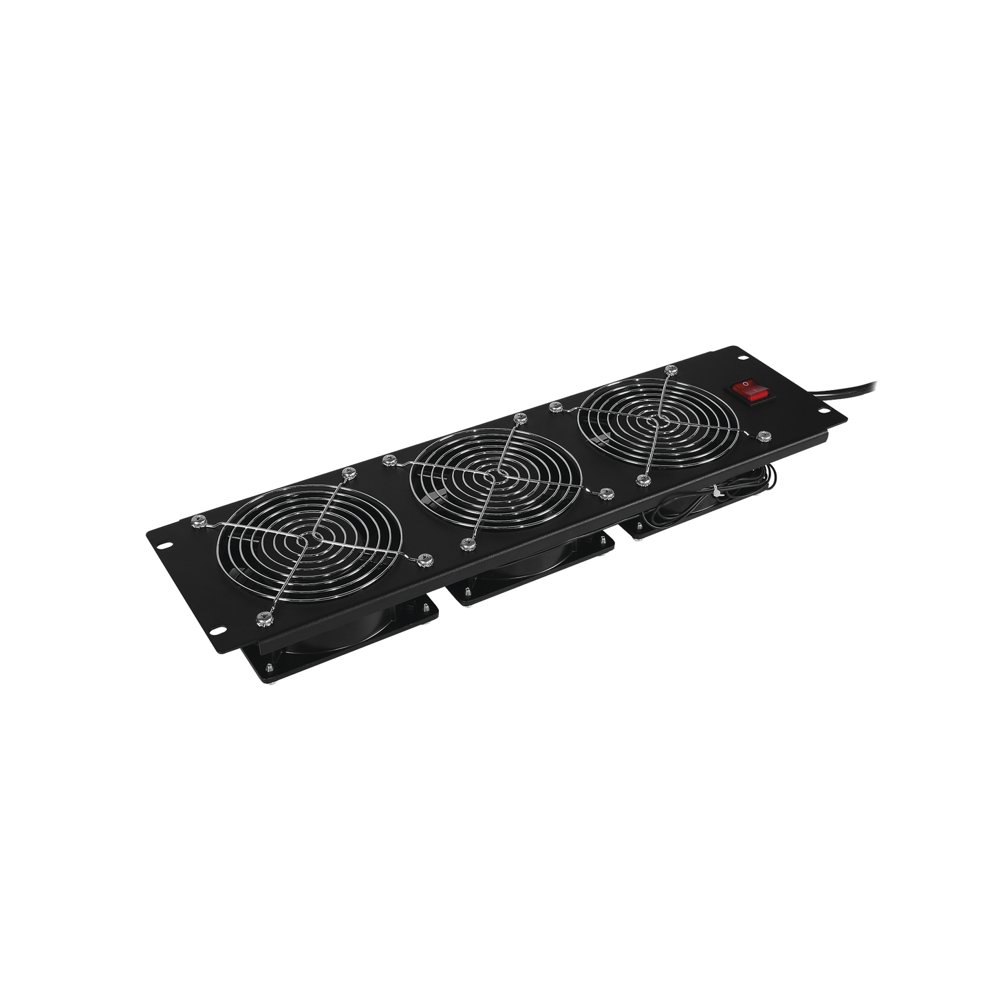 Kit de 3 Ventiladores para Montaje en Rack de 19 in, Alimentación 120 Vca con Plug NEMA 5-15P, 3 UR, Color Negro