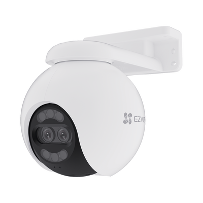 Cámara PT / Wi-Fi / Lente Dual / Panorámica 360° / Resolución 4K / Visión Nocturna ColorFULL / IA Detección de Humanos y Vehiculos / Alarma con Sirena y Luz / IP65
