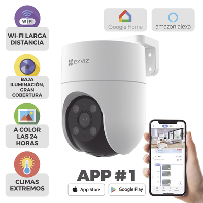 Camara Pt Wifi / 2 Megapixel / Cobertura 360° / Detección Humana / Seguimiento Inteligente / Sirena / Luz Parpadeante / Colores En Oscuridad / Micro Sd / Audio De Dos Vías / Exterior Con Protección
