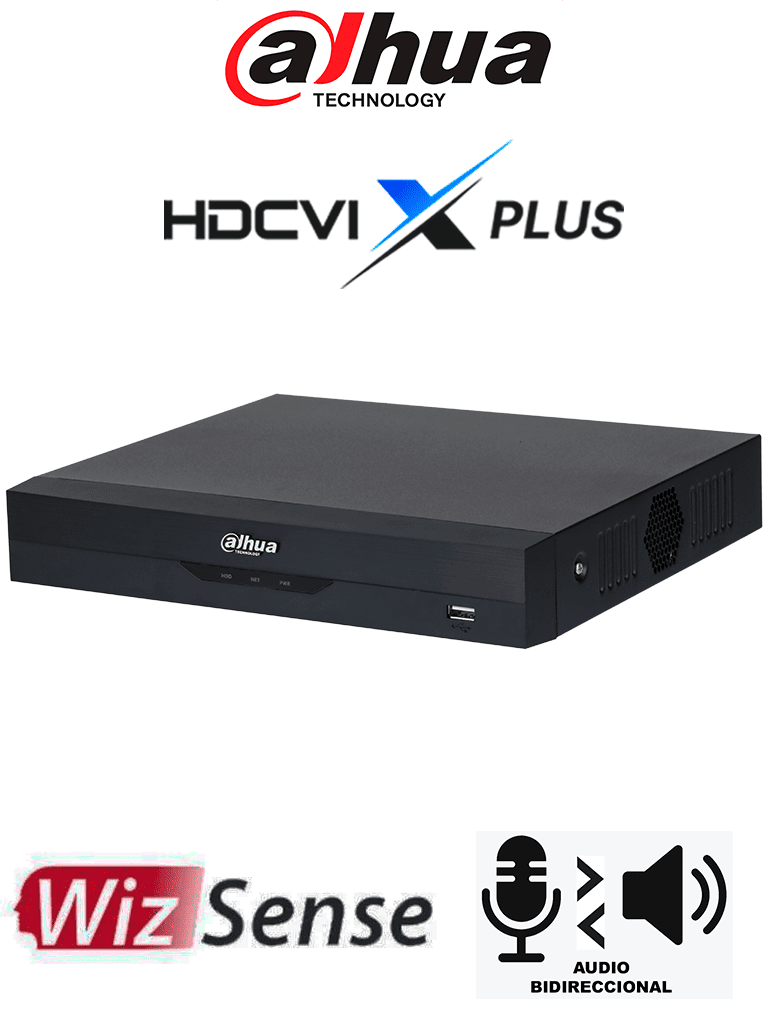 Dvr Hdcvi Dahua Dh-xvr5104hs-i3/t -dvr De 5mp Lite Con Wizsense/hdcvi X Plus/ Soporta 4 Canales+ 2 Ip O Hasta 6 Canales Ip/audio En Los 4 Canales/ Reconocimiento Facial/ ProtecciÓn Perimetral