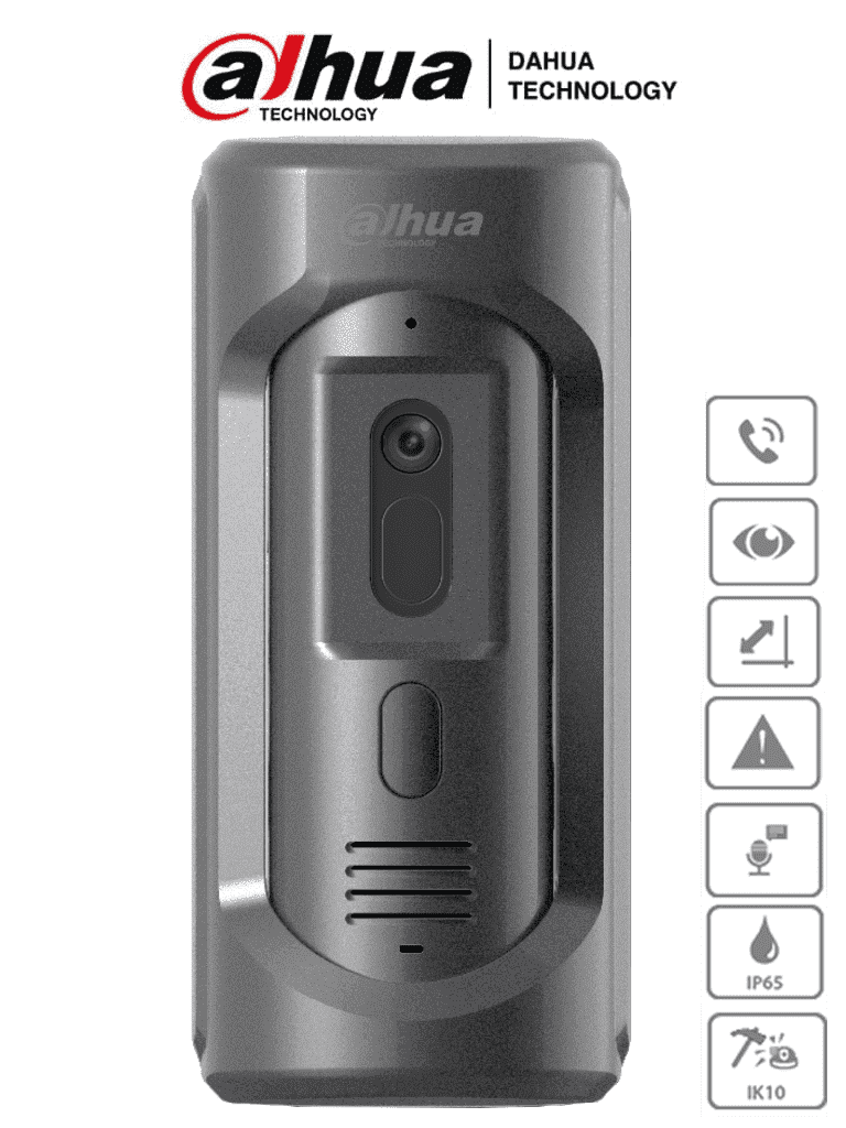 Frente De Calle/ Dahua/ Vto2101e-p-s2/ Para Videoportero Ip/ Antivandalico Ik10/ Funcion Independiente/ Metalico/ Ip65/ Camara De 2 Megapixeles/ Soporta Mensajes De Video Y Audio/ Poe 802.3 Af/ Apert