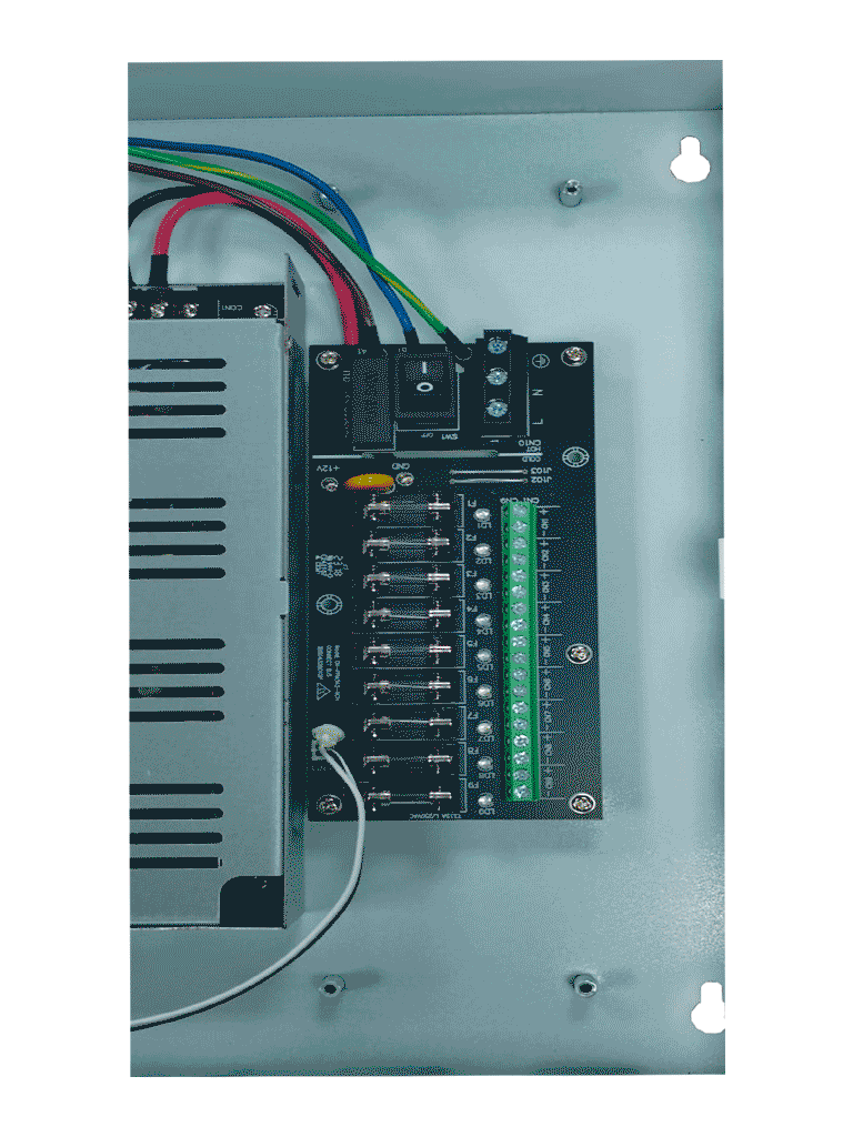 Fuente De Poder/ Dahua/ Dh-pfm342-9ch/ De12 Vcc 10 Amper/ Con Distribuidor Para 9 Camaras/ Indicadores Led Por Canal/ Voltaje De Entrada De 90 Vca-264v/ Fusibles Intercambiables/ Gabinete Metalico Co