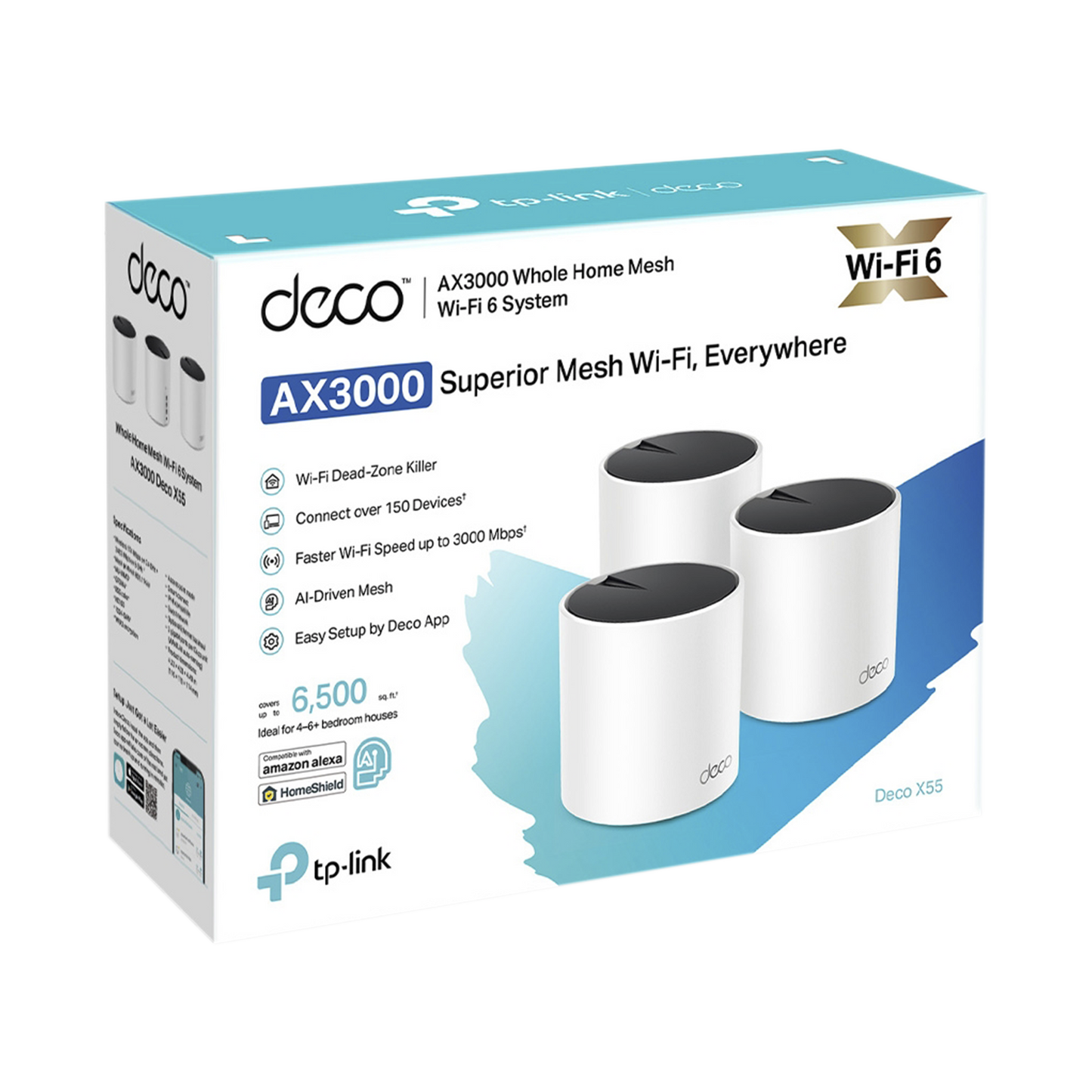 Router Tp-link Deco X553-pack Wifi 6 Ax3000 5ghz 2402 Mbps 802.11ax. 2.4ghz 574 Mbps 802.11ax 2x2 Mu-mimo Sustituye A Deco P93-pack