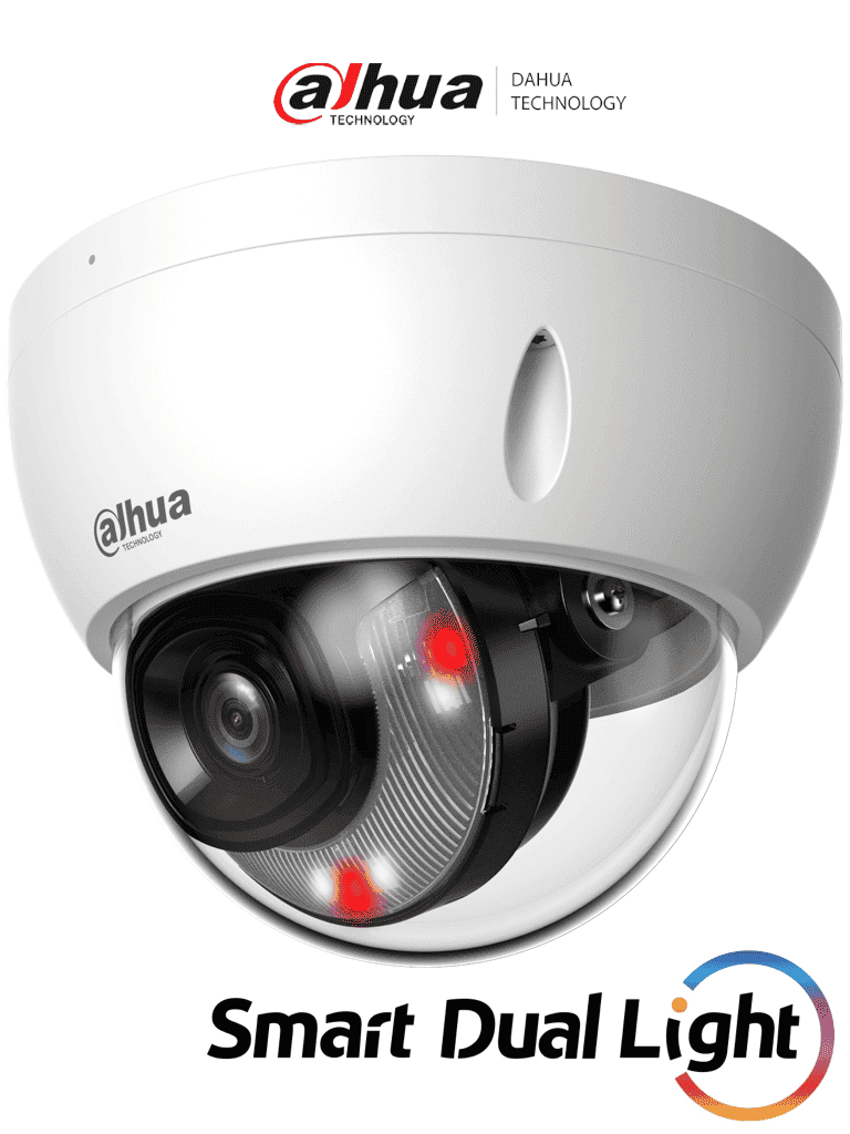 CÁmara Ip Dahua Ipc-hdbw2449e-s-il- Camara Ip Domo Antivandalica De 4 Mp/ Wizsense/ Iluminadores Duales Inteligentes/ Lente De 2.8mm/ 101 Grados De Apertura/smd Plus
