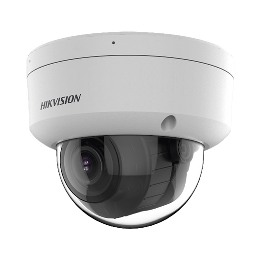 Domo IP 4 Megapíxel / Lente Motorizado 2.7 a 13.5 mm / Dual Light (30 mts IR + 30 mts Luz Blanca) / ACUSENSE Lite / Microfono Integrado / Exterior IP67 / IK08 / WDR 120 dB / PoE / ONVIF / Micro SD