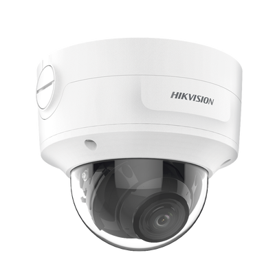 Domo IP 4 Megapixel / Lente Mot. 2.7 a 13.5 mm / 40 mts IR EXIR / Exterior IP66 / IK10 / DARKFIGHTER / Audio y Alarma I/O / PoE+ / ONVIF / Micro SD / 4 Analíticos: AcuSense, Deteccion Facial, Conteo de Personas por Cruce y Zona