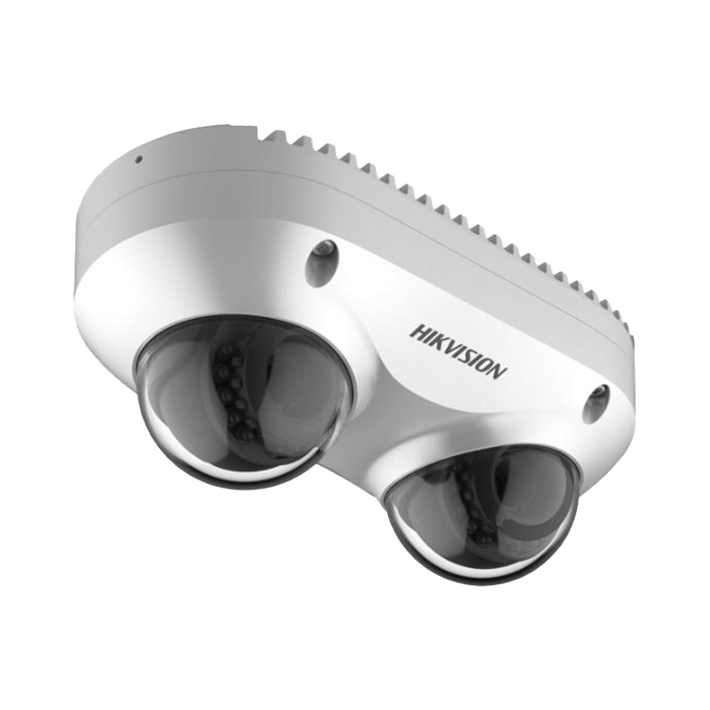 PanoVu Series / Lente Dual de 4 Megapixel / 2 Lentes Fijos de 2.8 mm / Recomendado para Pasillos o Esquinas / IP67 / IK10 / PoE / WDR 120 dB / 10 mts IR / Entrada y Salida de Audio y Alarma / MicroSD