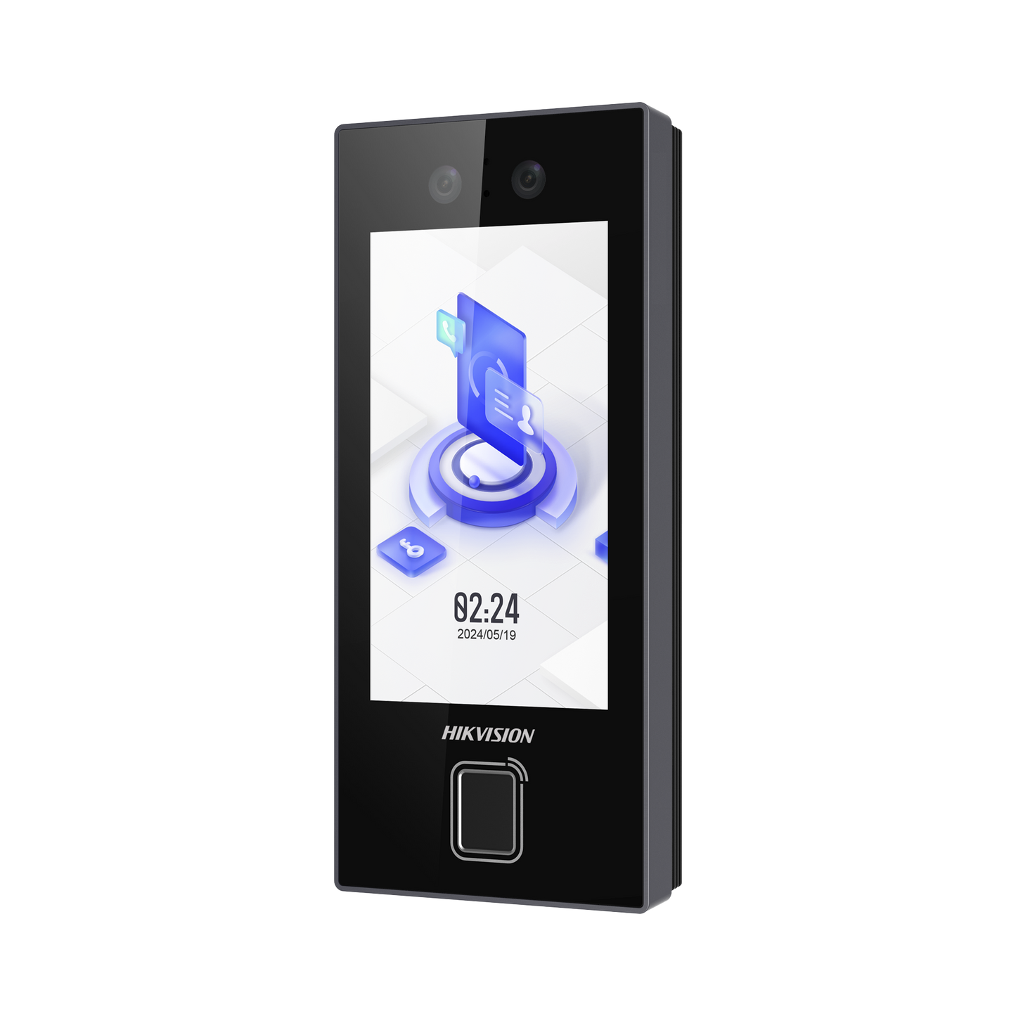 Terminal Facial Min Moe con LECTOR DE HUELLAS y Tarjetas MIFARE / 3000 Rostros / 3000 Huellas / Pantalla 4.5" / Administrable en la Nube con HikConnect Teams  / Exterior IP65  / PoE / WiFi