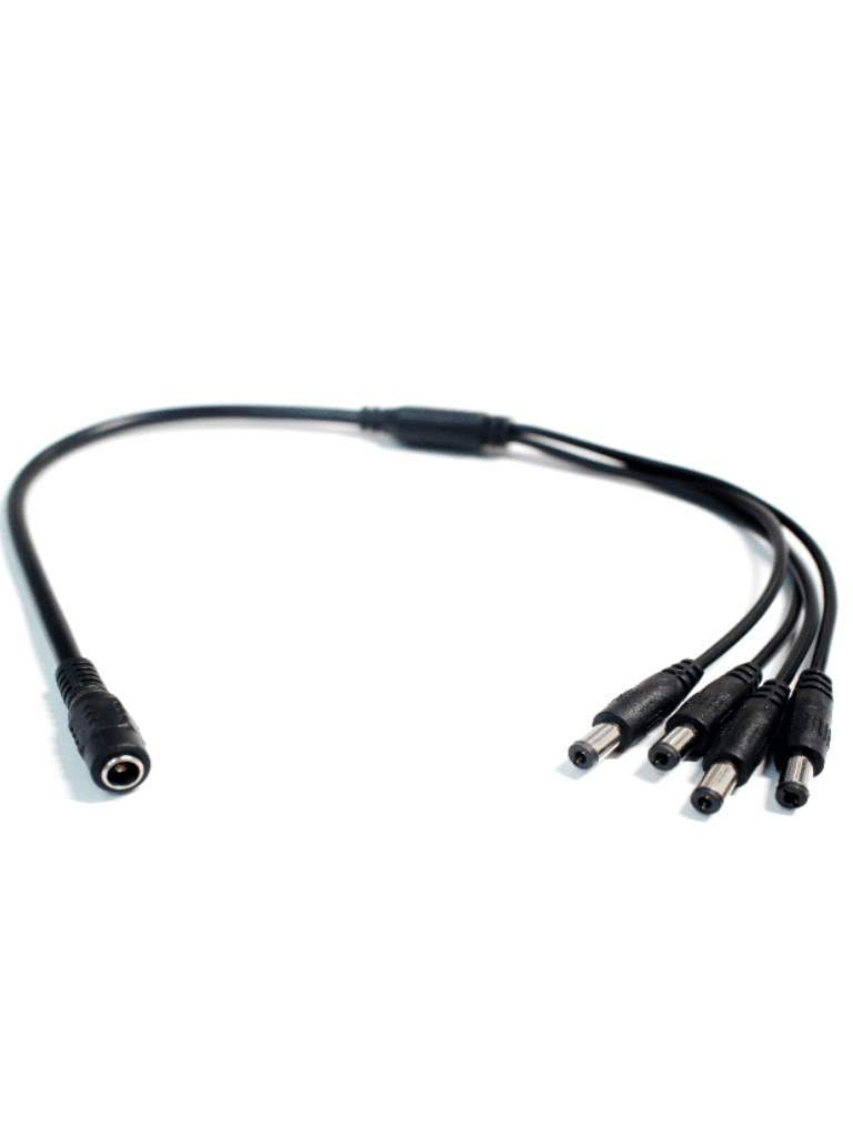 Divisor De Energia Saxxon / Tipo Pulpo/ 4 Conectores Macho/ 2.1mm/ 1 Conector Hembra