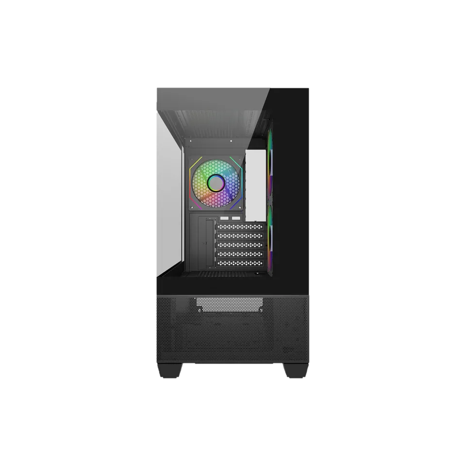 Gabinete Cooler Master Elite 490, Argb Fan 3 / Negro / Mini Torre / Itx / Micro-atx / 2 Panel De Vidrio Templado
