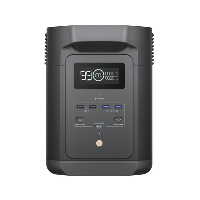 Estación de Energía Portátil de 980Wh Litio LFP / 10 Puertos AC 500 W (Max. 1000W) / 2 USB-C 100W / Cargador de Coche 10A a 12.6V / Conectividad WiFi y Bluetooth (App) / Carga Solar 500W Max.