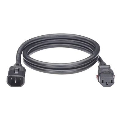 Cable De Alimentación Eléctrica Con Bloqueo De Seguridad, De Iec C14 A Iec C13, 1.2 Metros De Largo, Color Negro, 1 Pieza
