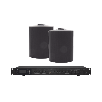 Amplificador De Audio Con 2 Bocinas Ol-5bk | 2 X 60w | Baja Impedancia 4 - 8Ω | Reproductor Bluetooth, Usb, Sd | Efectos Integrados Delay, Echo, Repeat