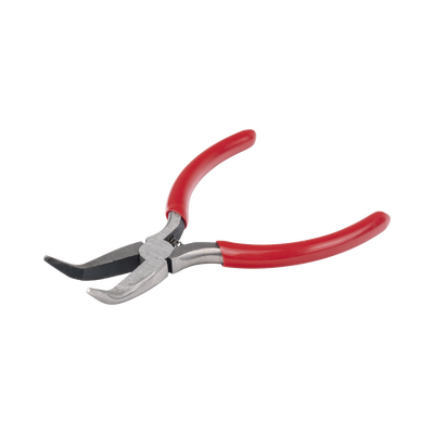 Pinza Punta Curveada De 5” Con Mango Forrado Plástico.