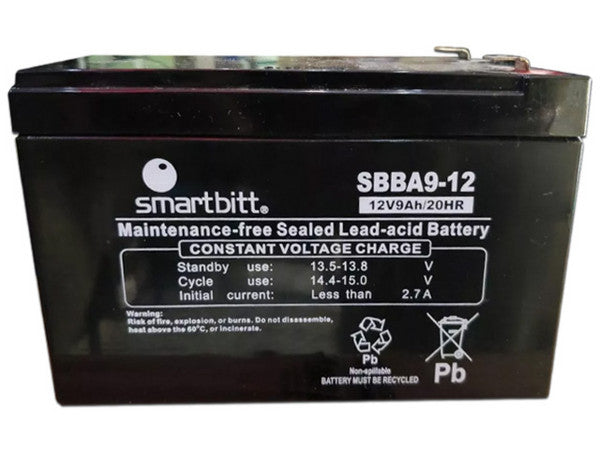Bateria Smartbitt 12v/9ah Compatible Con Sbnb750, Sbnb900lcd, Sbnb1000, Sbnb1200, Sbnb2200proii Y Sbnb3200proii