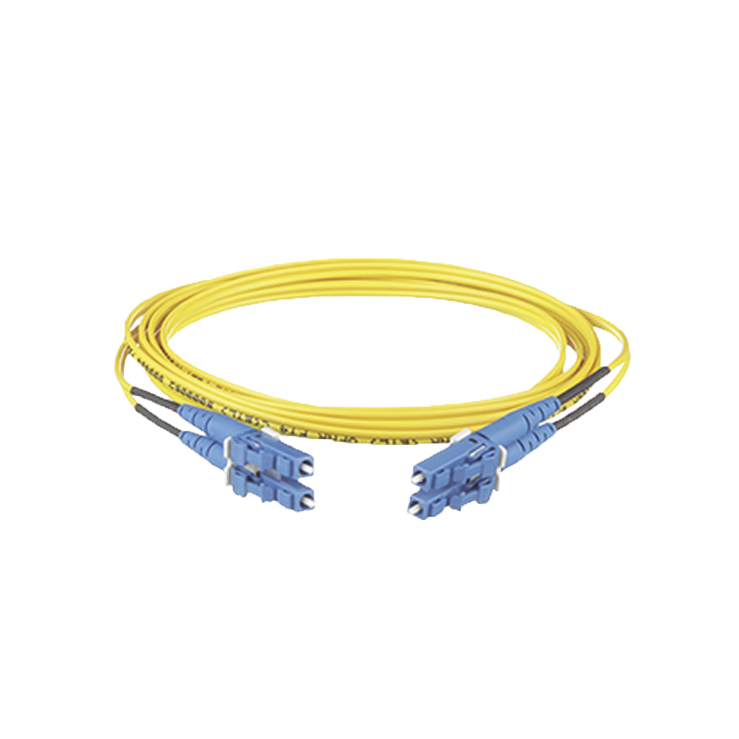 Jumper de Fibra Optica Monomodo 9/125 OS2, LC-LC Duplex, OFNR (Riser), Color Amarillo, 20 Metros